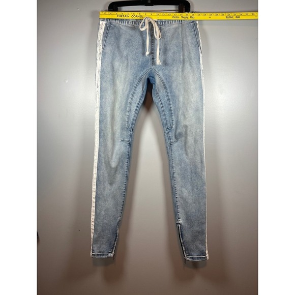 PACSUN Women's Skinny Jeans, Paint Stripes Down the Side, Zipper Bottom, Size M - Picture 3 of 8